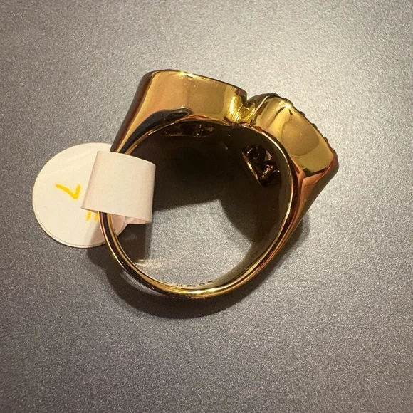 Statement Ring! Modern Maven Black Onyx Gold Plated Ring - Picture 5 of 5